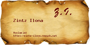 Zintz Ilona névjegykártya
